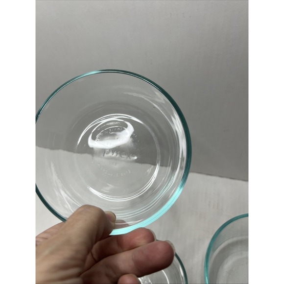 Vintage Pyrex Clear Glass Nesting Bowls 1 Quart, 2 Cups, 1 Cup Set of 3 EUC - Picture 3 of 4